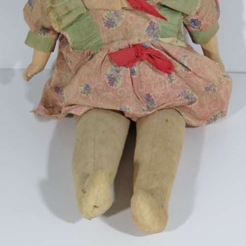 Antique Composition doll with soft body - Length 60 cm