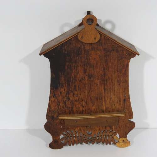 Antique wooden fret work wall hanging with swing - Boer war period - Size 29 x 17 cm
