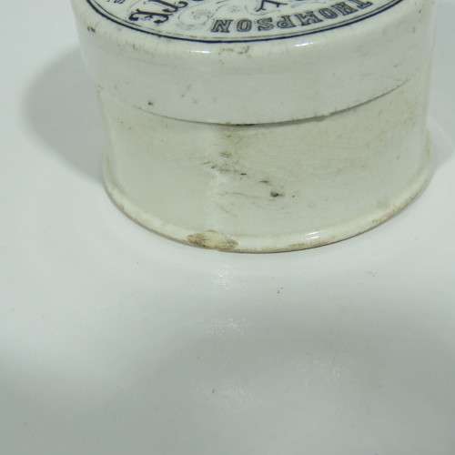 Antique S. Mawson and Thompson Cherry toothpaste porcelain lid and base
