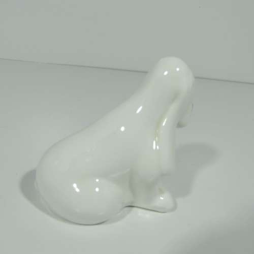 Vintage Coalport white porcelain dog figurine