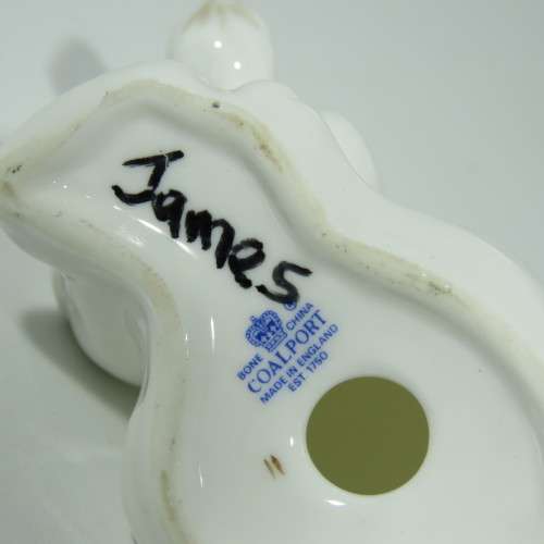 Vintage Coalport white porcelain dog figurine