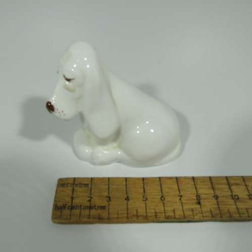 Vintage Coalport white porcelain dog figurine