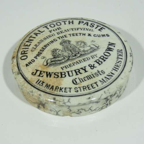 Antique Jewsbury and Brown Oriental Tooth paste porcelain lid