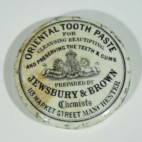 Antique Jewsbury and Brown Oriental Tooth paste porcelain lid