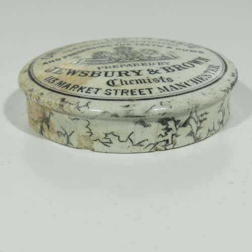 Antique Jewsbury and Brown Oriental Tooth paste porcelain lid