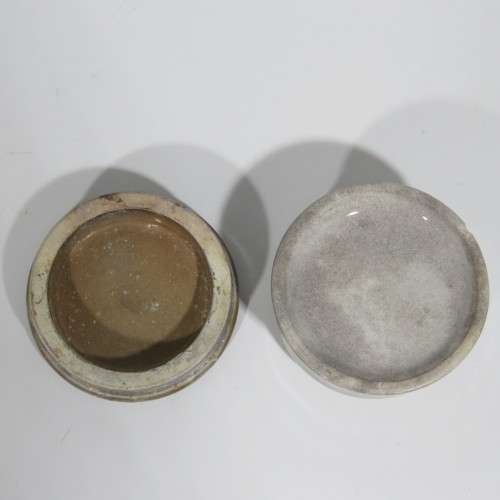 Antique porcelain toothpaste holder with lid