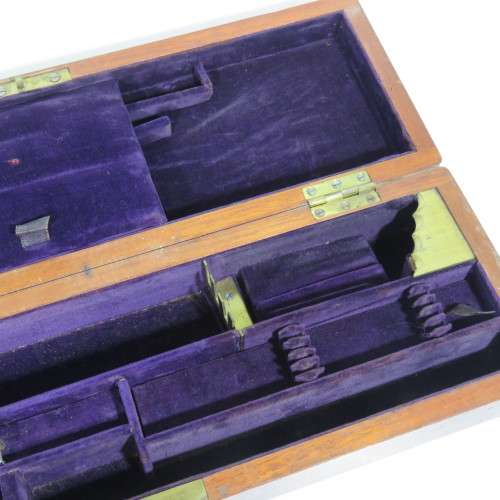 Antique wooden case for scientific instruments - 43cm x 13cm x 7cm