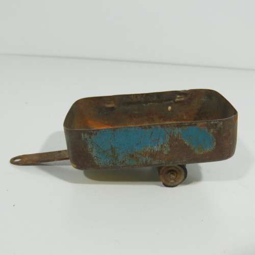 Vintage handmade tin toy trailer