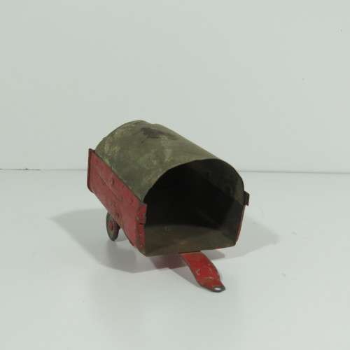 Vintage handmade tin toy trailer