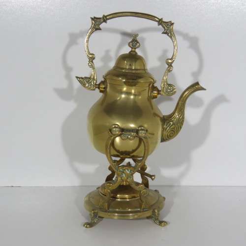Vintage brass teapot with stand and burner
