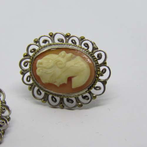Pair of costume jewellery cameo earrings