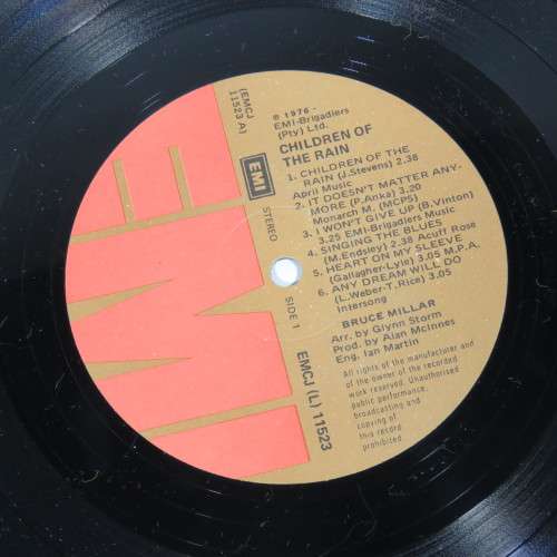 Bruce Millar - Children of the rain LP vinyl record - EMI Brigadiers