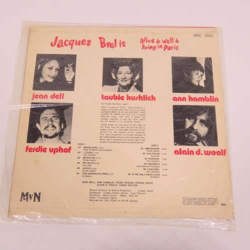 Jacques Brel is alive and well and living in Paris LP vinyl record - MVN records