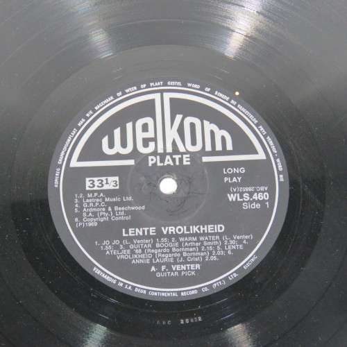 Lente Vrolikheid - AF Venter LP vinyl record - Welkom records