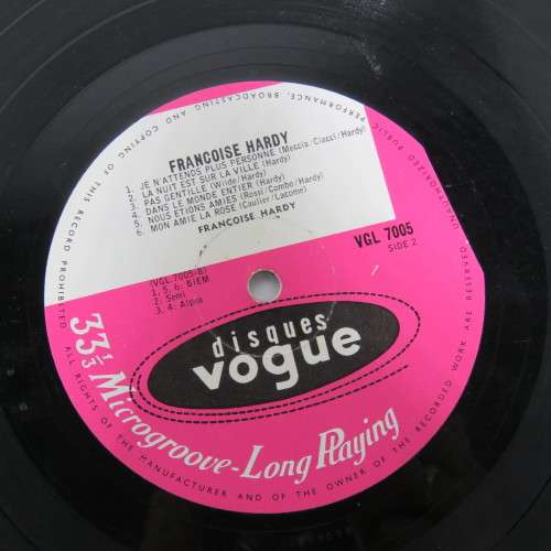 Francoise Hardy LP vinyl record - Disques Vogue Records