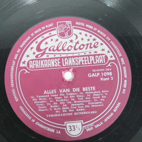 Alles van die beste LP vinyl record - Gallotone