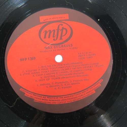 Max Bygraves - Bogen  by the sea LP vinyl record - MFP records