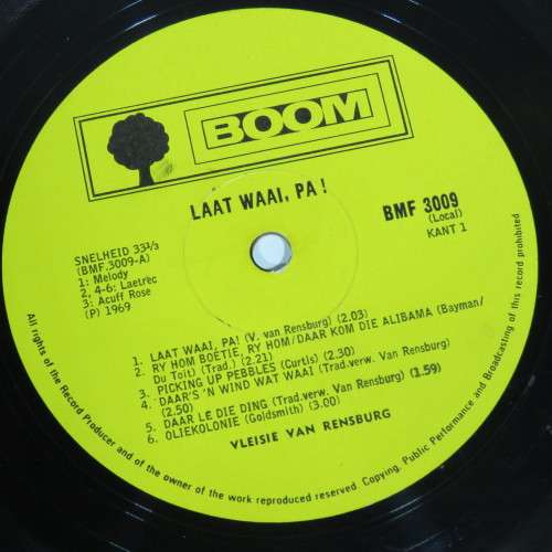 Laat waai pa - Vleisie van Rensburg LP vinyl record - Boom records