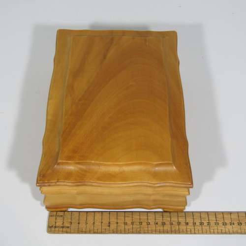Hand carved wooden trinket box