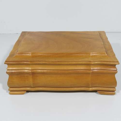 Hand carved wooden trinket box