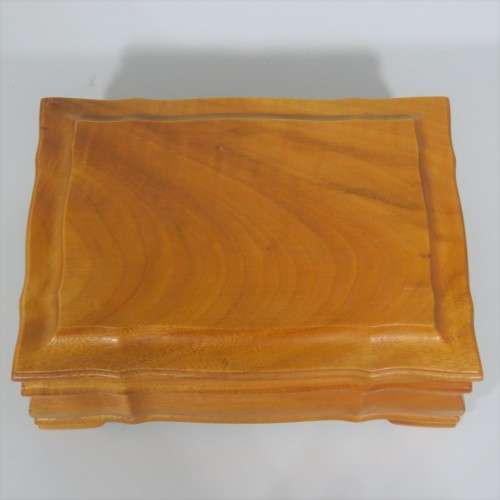 Hand carved wooden trinket box