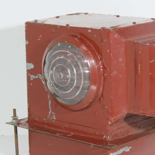 Vintage Railway Lamp with wall mount - Red glass slides and original burner - Size 32 x 29 cm
