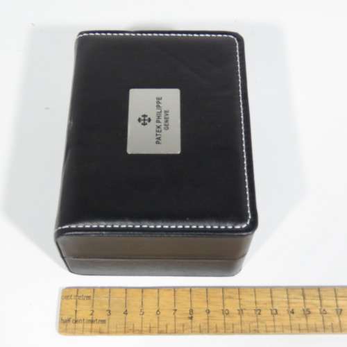Vinyl watch case with PATEK PHILIPPE logo