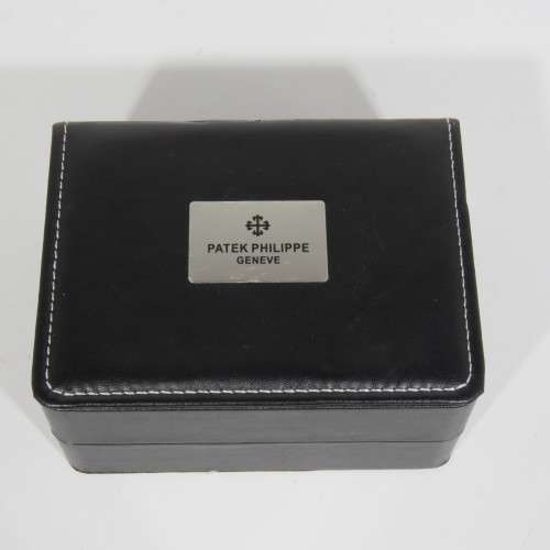 Vinyl watch case with PATEK PHILIPPE logo