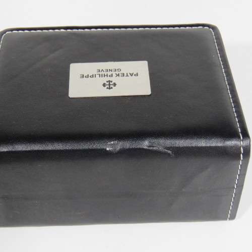 Vinyl watch case with PATEK PHILIPPE logo