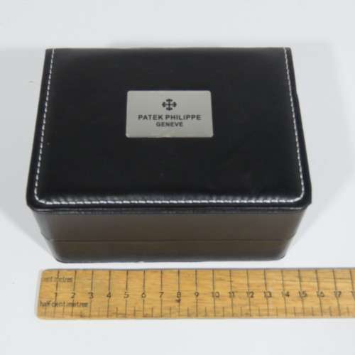 Vinyl watch case with PATEK PHILIPPE logo