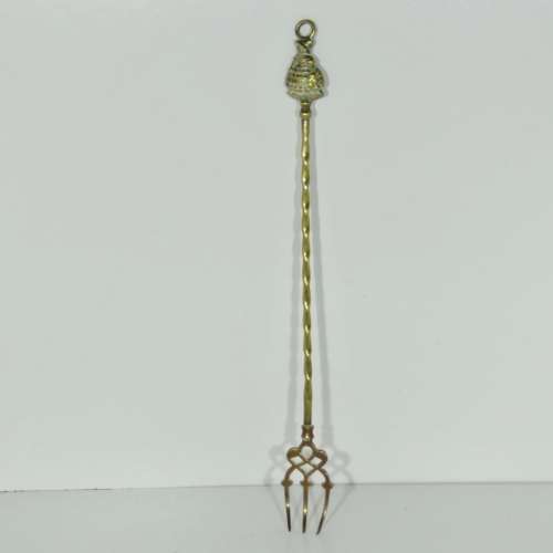 Vintage brass fire tool fork