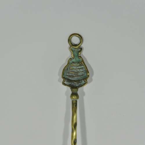 Vintage brass fire tool fork