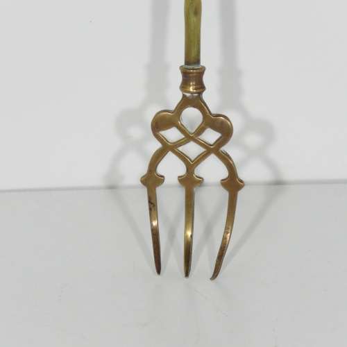 Vintage brass fire tool fork