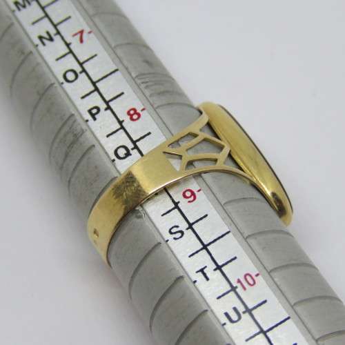 Portuguese gold onyx ring with 800 Portuguese mark - Weighs 3.0g - Size: R