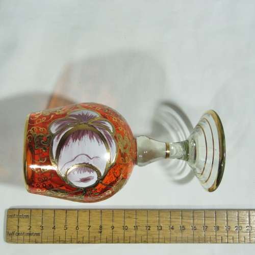 Vintage handmade glass with gold paint