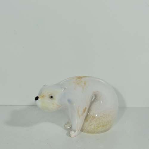 Langham crystal glass ice bear paperweight