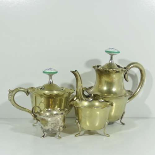 Coffee and tea serving set with sugar bowl and cream jug