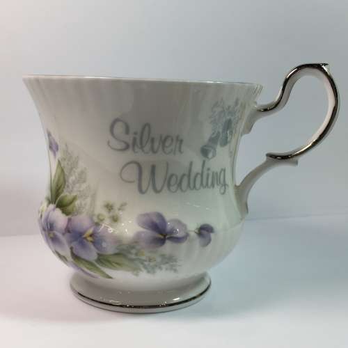 Queens China Silver Wedding porcelain duo