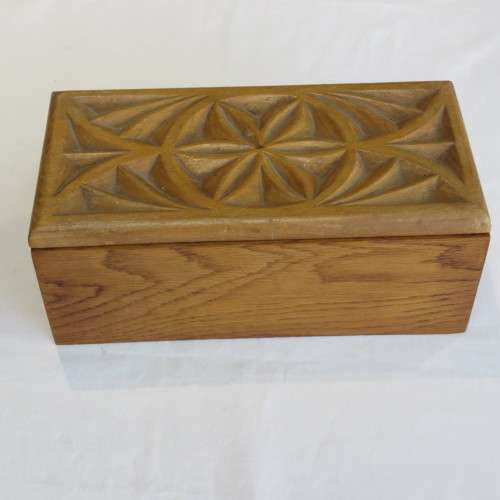 Vintage Oak and Beach wood jewelry box