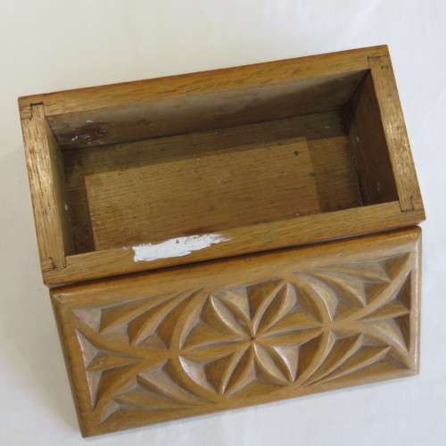 Vintage Oak and Beach wood jewelry box