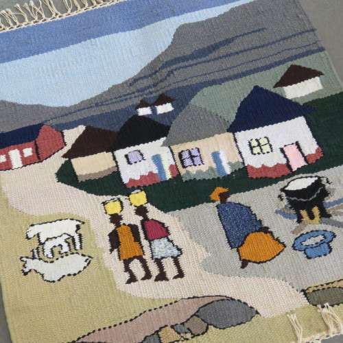 Hand woven carpet - Farm theme - 76cm x 80cm