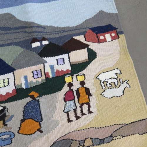 Hand woven carpet - Farm theme - 76cm x 80cm