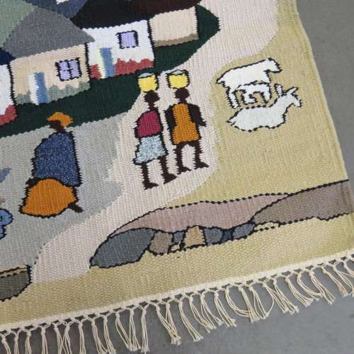 Hand woven carpet - Farm theme - 76cm x 80cm