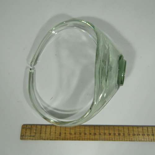 Spanish handmade glass sweets basket - Small chip at base