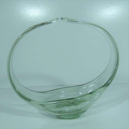Spanish handmade glass sweets basket - Small chip at base