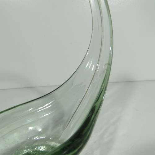 Spanish handmade glass sweets basket - Small chip at base