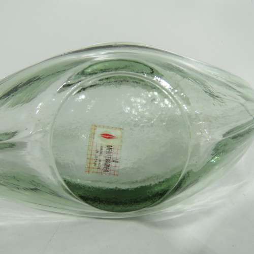 Spanish handmade glass sweets basket - Small chip at base