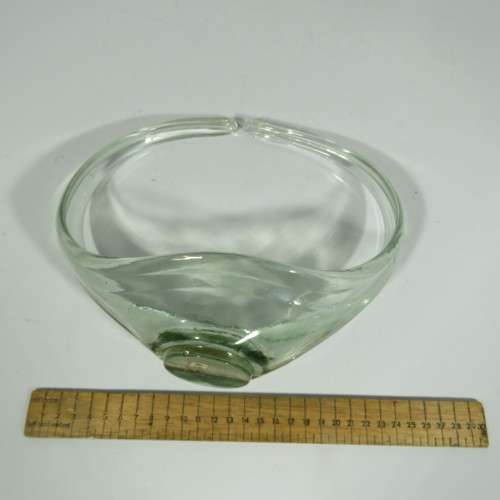 Spanish handmade glass sweets basket - Small chip at base