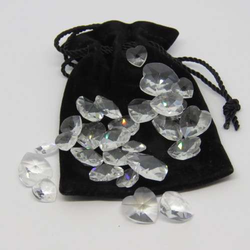 Lot of 25 Swarovski hearts in bag