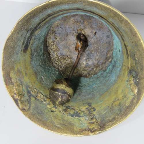OLD school bell with multiple repairs - Length 23 cm